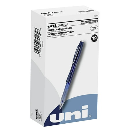 Uniball Mechanical Pencil HB #2, Medium Point (0.7mm), Blue, 12 Count