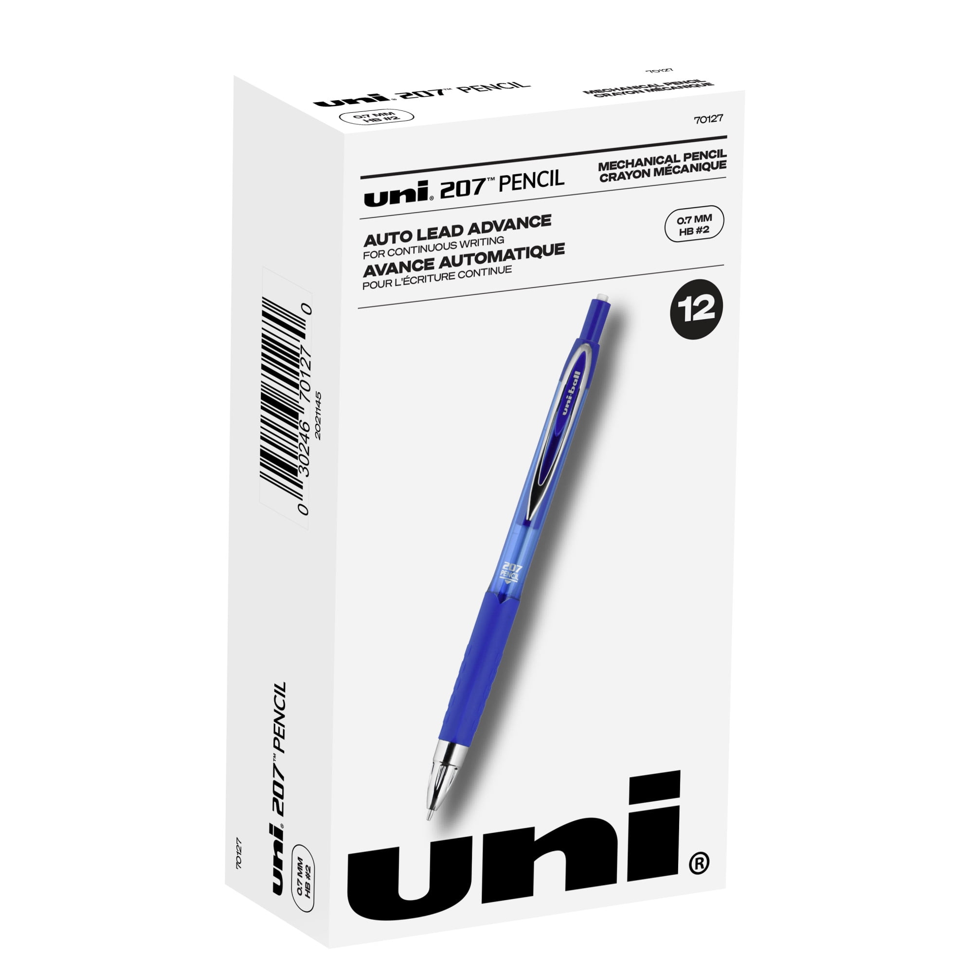 Uniball Mechanical Pencil HB #2, Medium Point (0.7mm), Blue, 12 Count