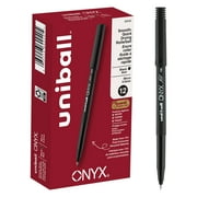 أقلام Uniball ONYX Rollerball ، Micro Point 0.5mm ، Black Ink ، 12 Count