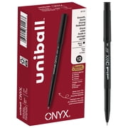 uniball ONYX Stick Rollerball Pens, Fine Point, 0.7mm, Black Ink, 12 Count