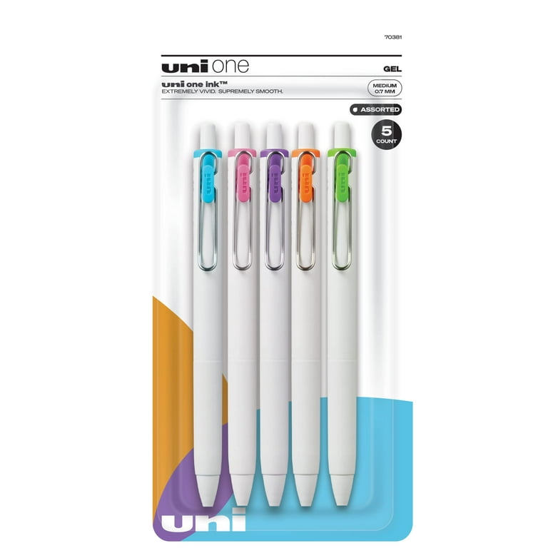 https://i5.walmartimages.com/seo/Uniball-One-Gel-Pen-5-Pack-0-7mm-Medium-Assorted-Pens-Ink-Pens-Office-Supplies-Sold-Ballpoint-Pen-Colored-Fine-Point-Smooth-Writing_72b1a226-c155-492d-92b2-78059a1a1320.2d9fc52ffb97cea89e4b998d18363de2.jpeg?odnHeight=768&odnWidth=768&odnBg=FFFFFF