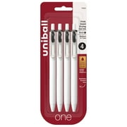 uniball One Retractable Gel Pens, Medium Point (0.7mm), Black Ink, 4 Count
