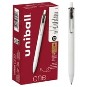 uniball One Retractable Gel Pens, Micro Point 0.5mm, Black Ink, 12 Count
