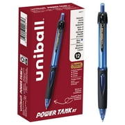 uniball Power Tank RT Retractable Ballpoint Pens, Medium Point, 1.0mm, Blue Ink, 12 Count