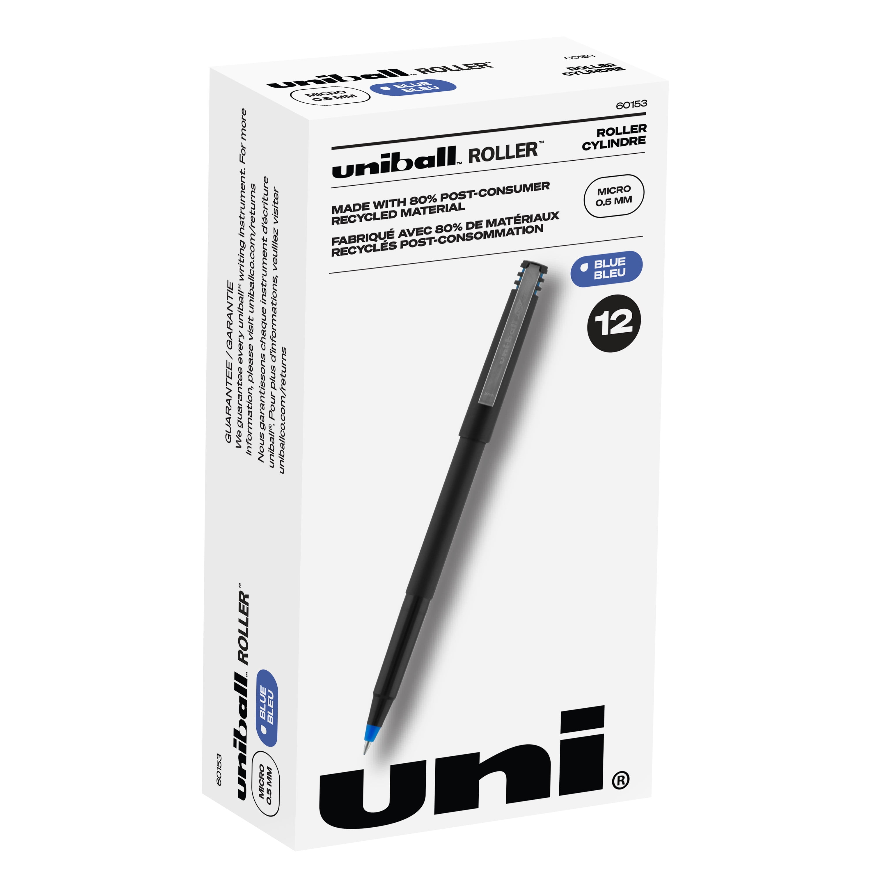 Uni-ball Stick Ballpoint Pen, 1.0 mm Point Size, Black Ink