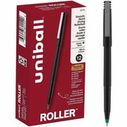 uniball Roller Rollerball Pens, Micro Point, 0.5mm, Green Ink, 12 Count