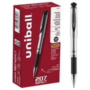 uniball Signo 207 Impact Gel Pens, Bold Point 1.0mm, Blue Ink, 12 Count