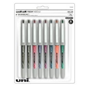 Uniball Vision Needle Rollerball Pens, Fine Point (0.7mm), Assorted Color Ink, 8 Count