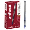 thumbnail image 1 of uniball Vision Needle Rollerball Pens, Fine Point (0.7mm), Blue Ink, 12 Count, 1 of 6