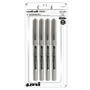 Uniball Vision Rollerball Pens, Fine Point (0.7mm), Black Ink, 4 Count