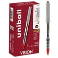 thumbnail image 1 of uniball Vision Rollerball Pens, Fine Point (0.7mm), Red Ink, 12 Count, 1 of 6
