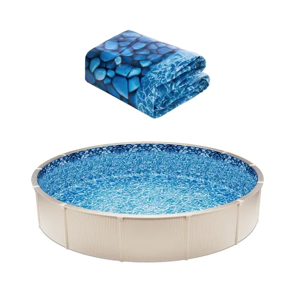 18-ft Round Above Ground Pool Liner, Unibead Pool Liners, Standard Gauge, 52inch Wall Height, Designed for Steel Sided Above-Ground Swimming Pools