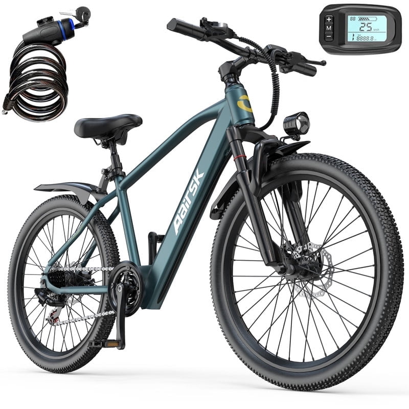 Unibike 24"Electric Bike for Adults, 400W Ebike with 36V 10AH Battery, 40Miles Long Range Mountain Bikes, Shimano 7-Speed Electric Bicycle, Blue