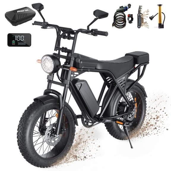 Unibike 748W Ebike for Adults, 20*4'' Fat Tire Electric Mountain Bike, Top Speeds 28MPH, 48V/15AH Removable Battery, UL2849
