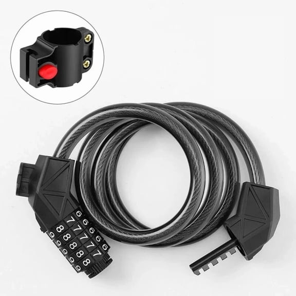 Unibike Bike Lock, 5-Digit Combination Anti-Theft Lock, 3-Foot Cable Bicycle Lock for Mountain Bikes, E-Bikes, and Scooters