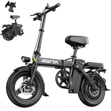 Unibike Electric Bike for Adults, 14'' Folding Ebike, 500W Motor, 48V 10Ah Battery Electric Bicycle, UL2849