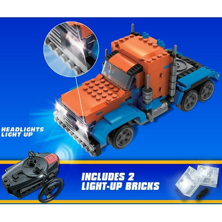 Uniblock Building Block R/C Car 274 pc Big Rig Action Drive Lights