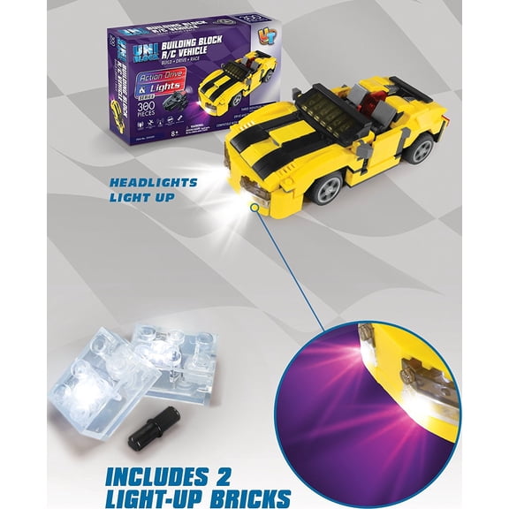 Uniblocks Building Block R/C Vehicle 300 Pc set Action Action Drive and Lights