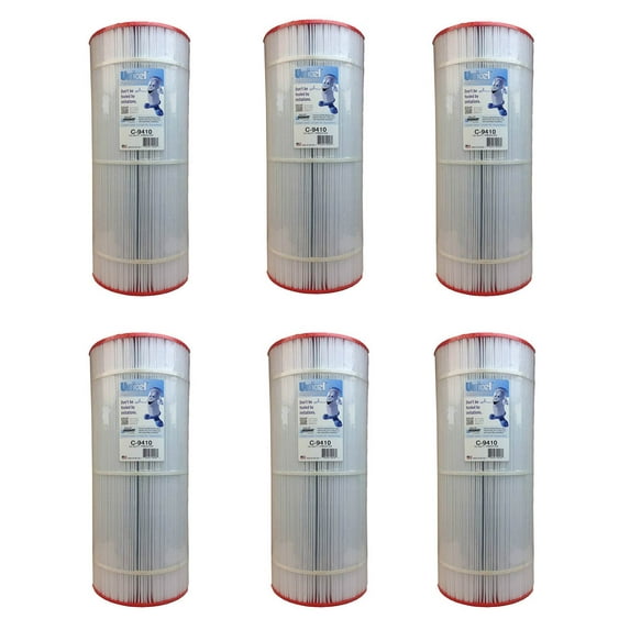 Unicel 100 Square Feet Sharp Pleats Swimming Pool Cartridge Filter (6 Pack)