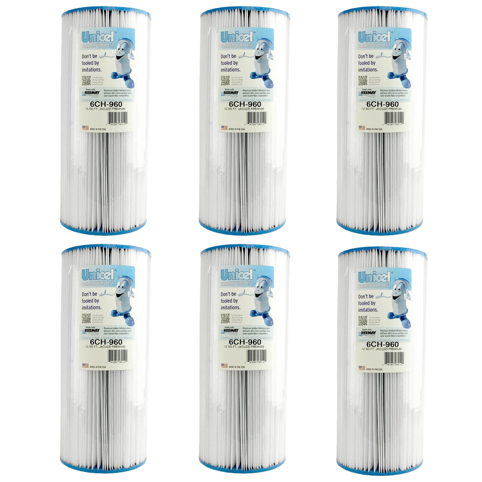 Unicel 6-Pack White Polyester Spa Filter Cartridges