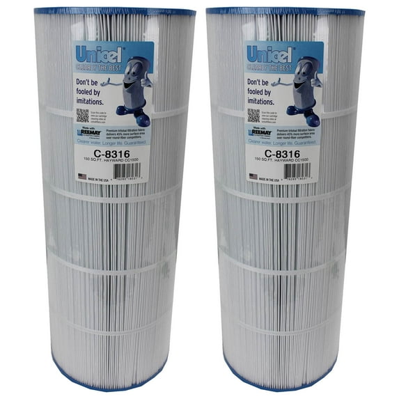 Unicel C-8316 swimming pool 150 sq ft replacement filter cartridge, 2 pack, 8.94 in x 23.31 in