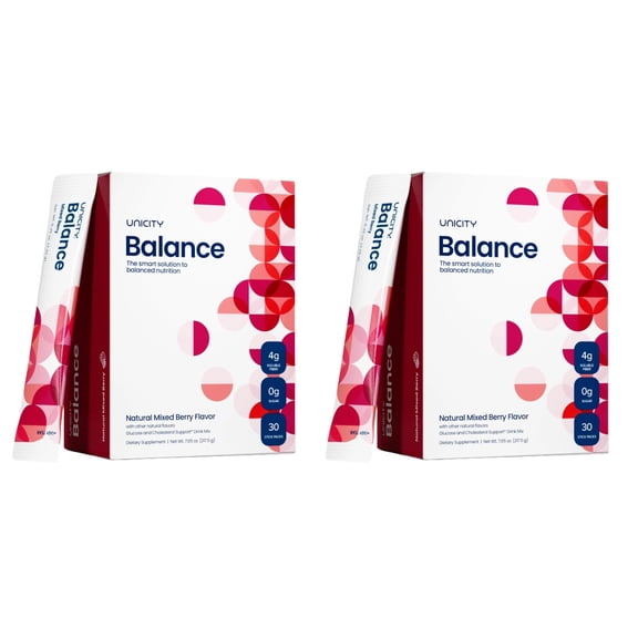 Unicity Balance Mixed Berry Drink Mix 2 Box Pack, 60 Sachets Total (2 x 30), Instant Berry Beverage Powder, Low Calorie Daily Drink Mix, Travel Friendly Sachets for Men & Women