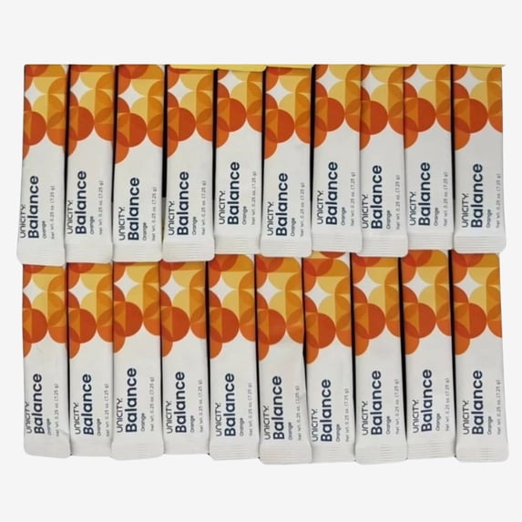 Unicity Balance Orange Drink Mix, 20 Sachets, Fiber Drink Mix Powder, Instant Orange Beverage, Low Calorie Daily Drink Mix, Travel Friendly Sachets for Men & Women