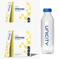 thumbnail image 1 of Unicity Unimate Lemon Drink Mix 2 Box Pack with Bottle, 60 Sachets Total, Instant Lemon Beverage Powder, Reusable Mixing Bottle Included, Low Calorie Daily Drink Mix for Men & Women, 1 of 8
