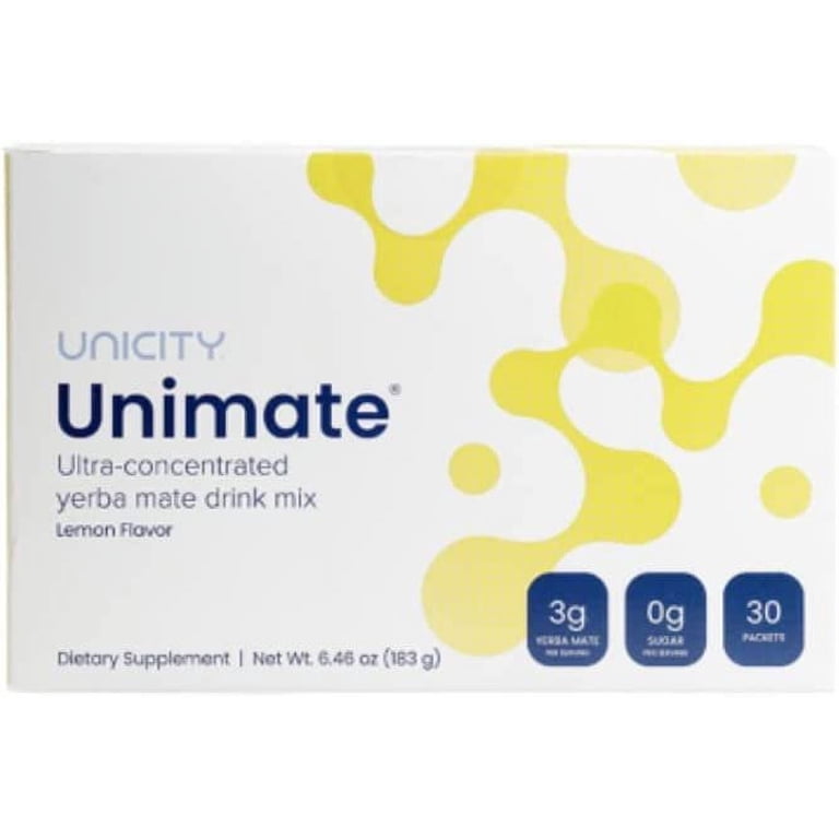 Unicity Unimate Yerba Mate Powder Mix - Lemon, Ultra-Concentrated 