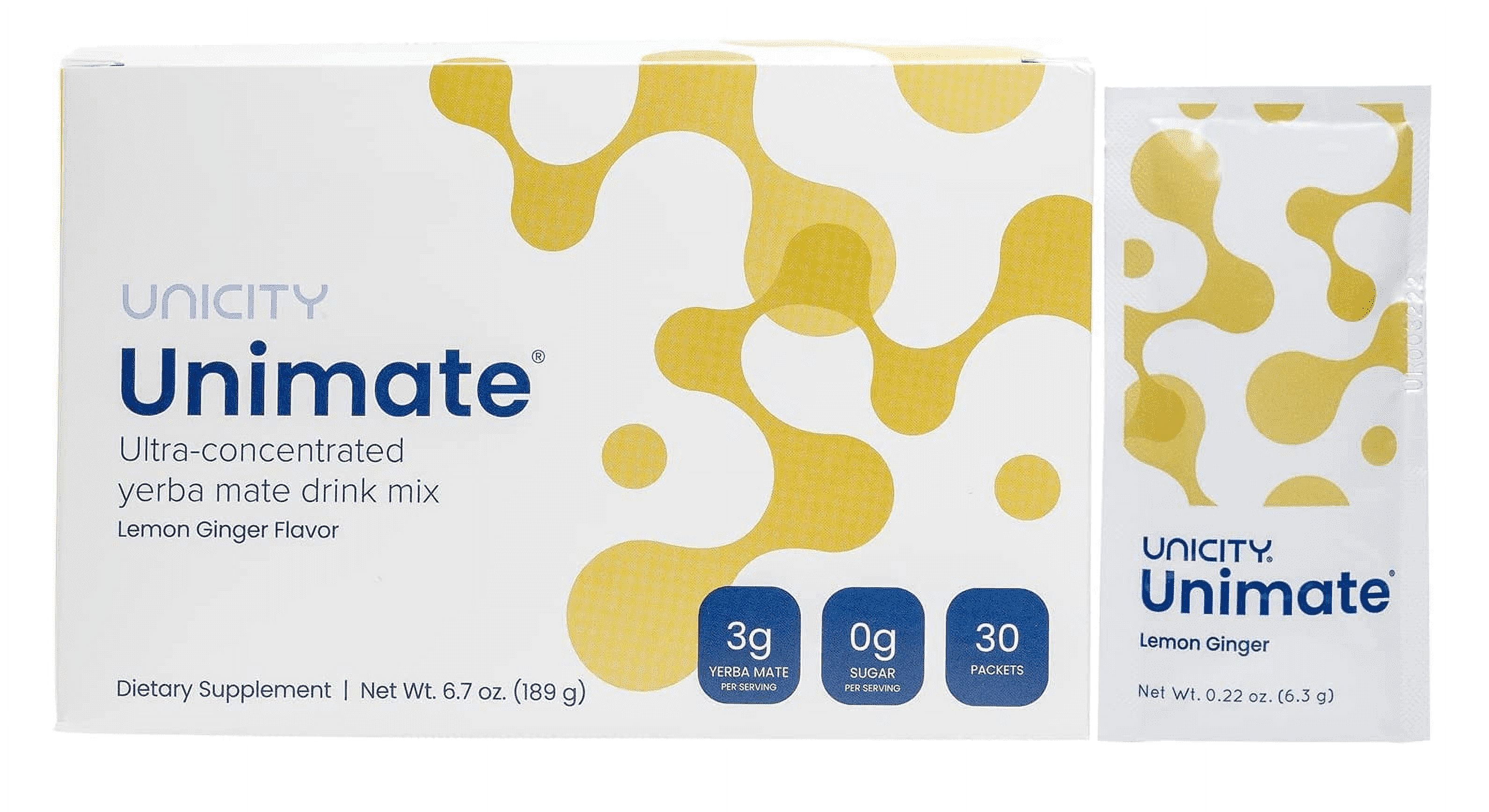 Unicity Unimate Lemon Ginger, Yerba Mate Drink, Antioxidants