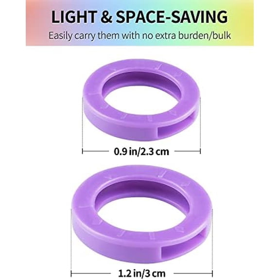Uniclife 28 Pack Round Key Caps Covers Set in 9 Assorted Colors - 1 Inch and 1.2 Inch Plastic Identifier Label Tags for Standard Round Flat House and Larger Square Rhombus Office Keys