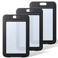 thumbnail image 1 of Uniclife ID Badge Holder with Double-sided Windows Vertical Hard Plastic Case Black Card Protector Pouch for Office School ID Credit Cards Proximity Key Cards Driver’s Licenses and Passes, 3 Pack, 1 of 7