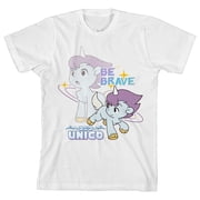 Unico Awakening Be Brave Youth White Short Sleeve Tee-Small