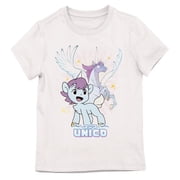 Unico Awakening Unico Character Youth Girl White Short Sleeve Tee-XS