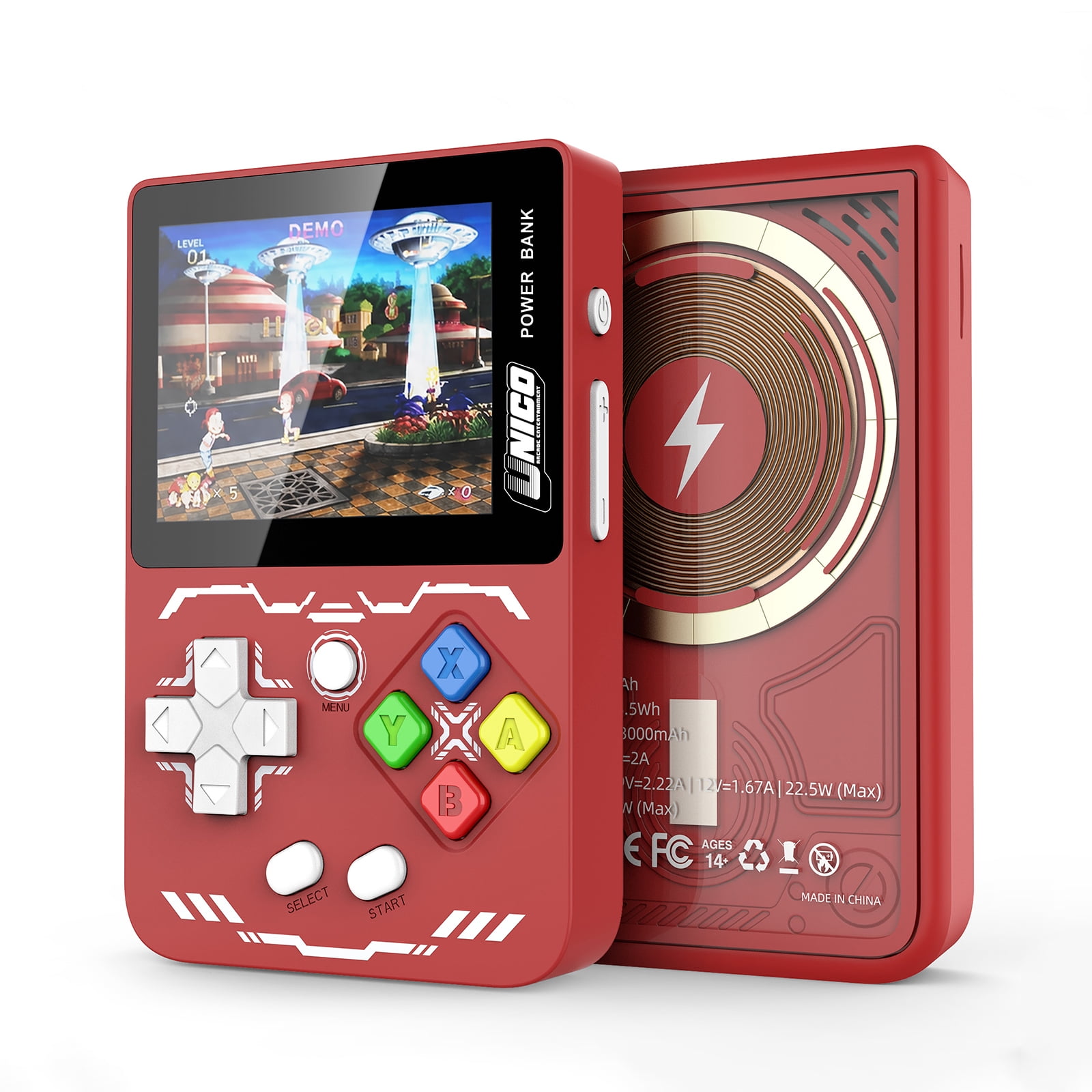 Collection Console Unico Handheld Game Console with 5000mAh Wireless Power Bank, 2.4