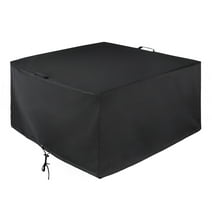Unicook Fire Pit Cover Square 38 Inch, Large Fire Table Cover, Waterproof Patio Garden Square Stove Firepit Cover, 38"L x 38"W x 18"H, Black