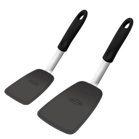 Unicook Flexible Silicone Spatula, Pancake Turner Set of 2, 600? Heat Resistant Spatula Turners for Nonstick Cookware, Kitchen Cooking Utensils, Size: S & L