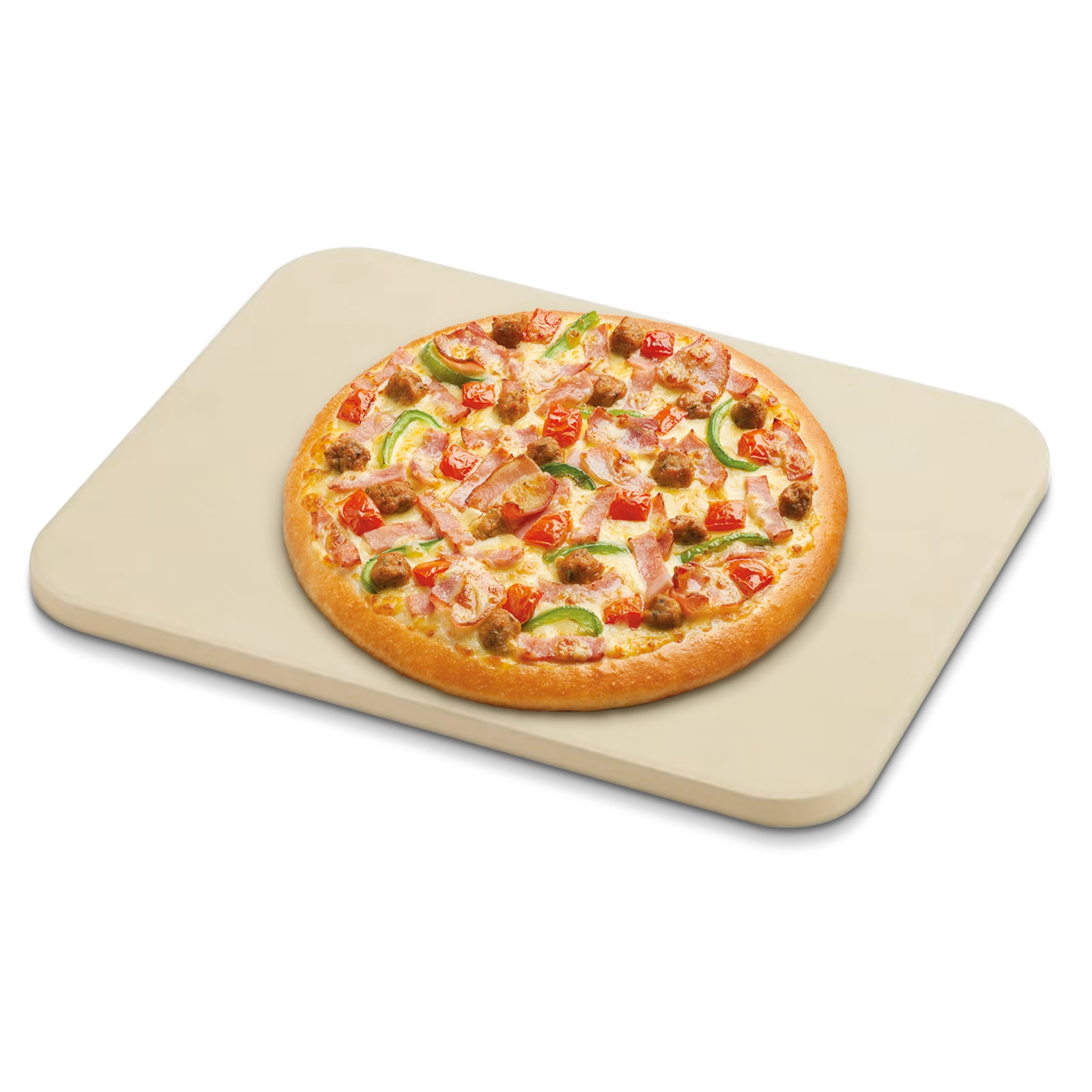 Unicook Heavy Duty Cordierite Large Pizza Stone for Oven and Grill,  Non-stick Rectangular Baking Stone, 16 x 14