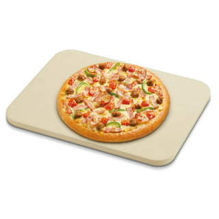 Amoever Pizza Stone for Oven and GAS Grill, 30 x 38 x 1.5 cm Round Pizza Stone, Brown