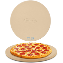 Unicook Heavy Duty Cordierite Pizza Stone, 15'' Round Pizza Baking Stone for Oven and Grill
