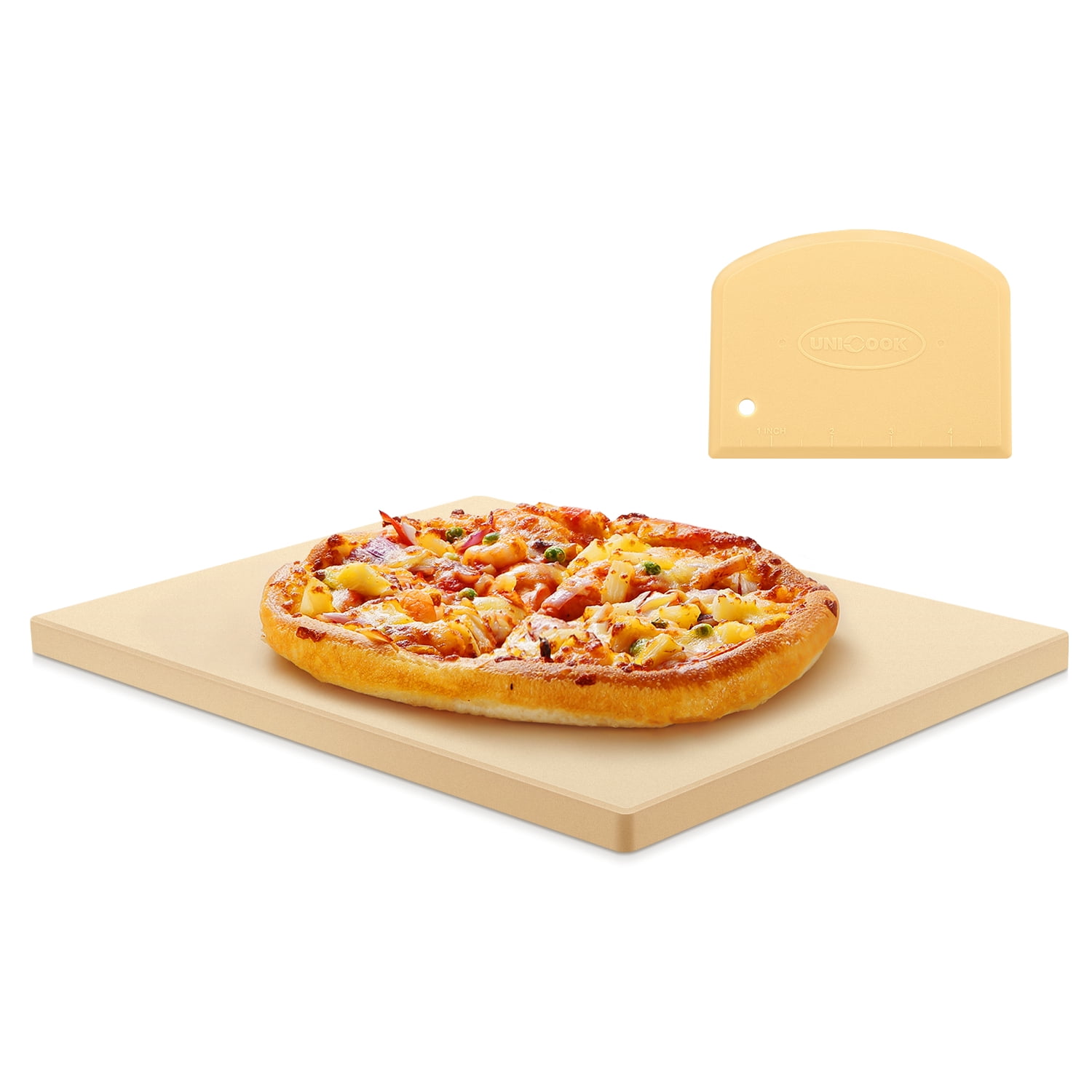 Beige Cordierite Rectangular Pizza Stone for Oven and Grill