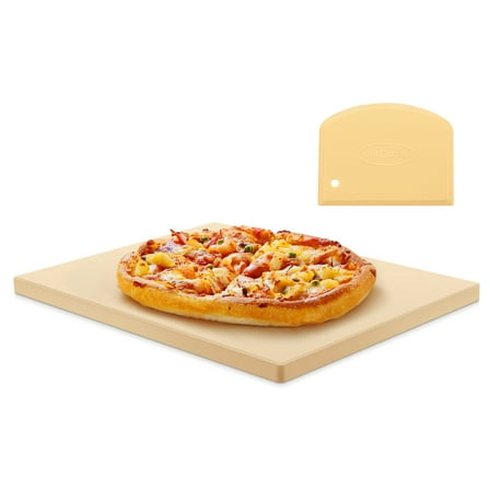 Unicook Heavy Duty Cordierite Pizza Stone for RV Oven, 15" x 12" Rectangular Baking Stone for Bread, Pizza Pan for Oven and Grill