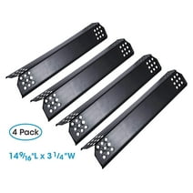 Unicook Porcelain Grill Heat Plate 14.56"L, Gas Grill Replacement Parts, 4 Pack Grill Heat Shield Tents, Grill Burner Cover, Flavorizer Bars, Flame Tamer for BBQ Gas Grill