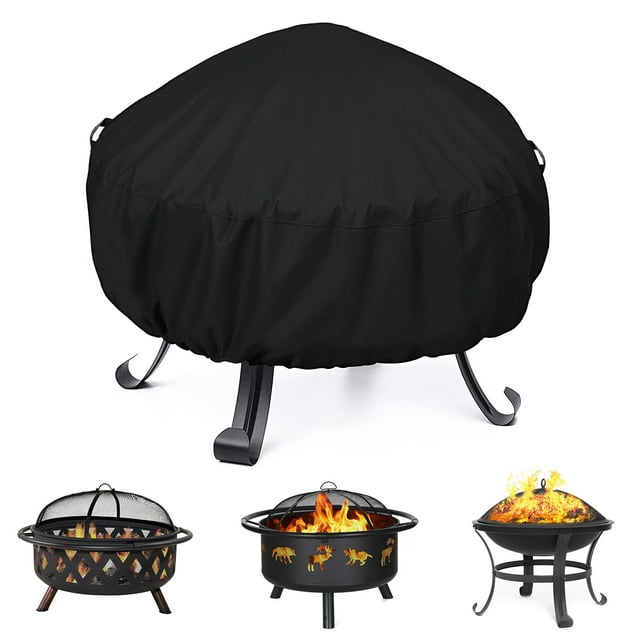 "Unicook HeavyDuty Weatherproof Round Fire Pit Cover 38"", Black