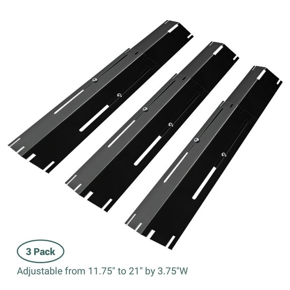 Unicook Set of 3 Gas Grill Heat Plates, Adjustable Heat Plate Shield Heat Tent, Porcelain Grill Burner Cover, BBQ Gas Grill Replacement Parts