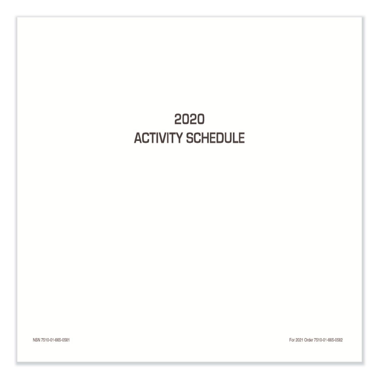 Unicor Fed Flip Style Activity Schedule Calendar