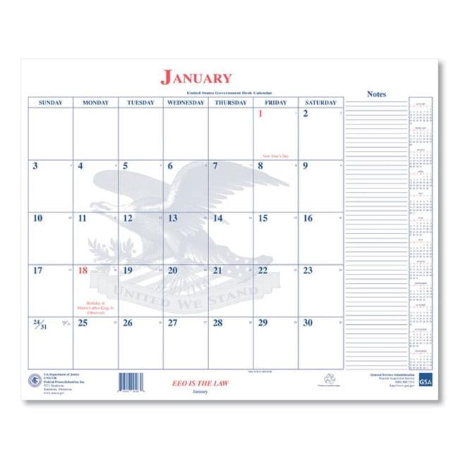 Unicor Blotter Style Monthly Calendar Pad