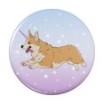 thumbnail image 1 of Unicorg Corgi Unicorn Kitchen Refrigerator Locker Button Magnet, 1 of 5