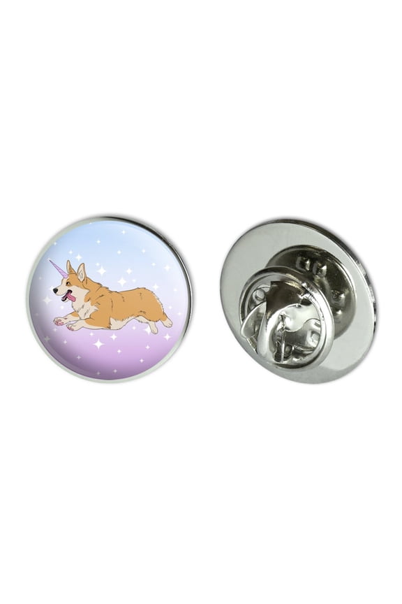 Unicorg Corgi Unicorn Metal 0.75" Lapel Hat Pin Tie Tack Pinback