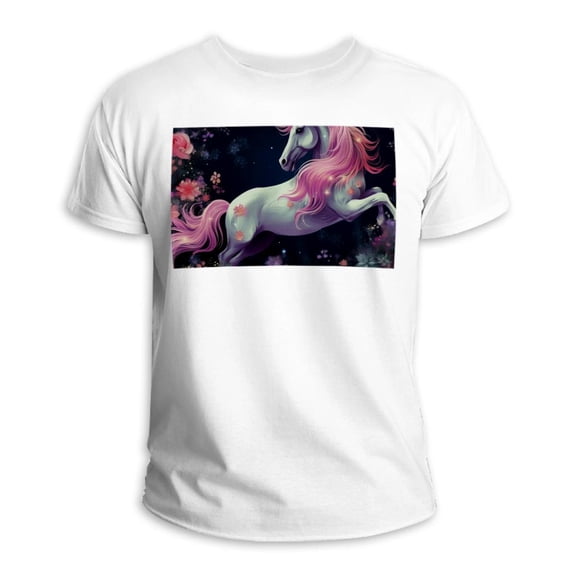 Unicorn 100% Cotton White T-Shirt - Classic Short Sleeve Tee for Men and Women - Breathable & Comfortable - Casual Apparel for Everyday Wear - Lightweight & Durable Fabric